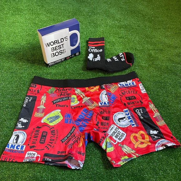 The Office Men's World Best Boss Boxer Briefs and Socks Combo Set Size XL NEW - Picture 2 of 12